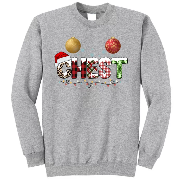 Chest Holiday Festive Christmas Tall Sweatshirt