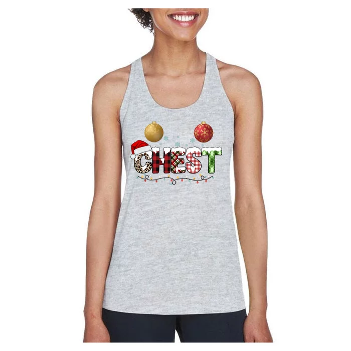 Chest Holiday Festive Christmas Women's Racerback Tank