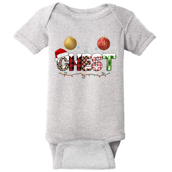 Chest Holiday Festive Christmas Baby Bodysuit