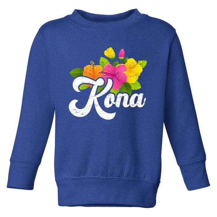 Cute Hibiscus Flower Summer Vacation Hawaii Kona Beach Gift Toddler Sweatshirt