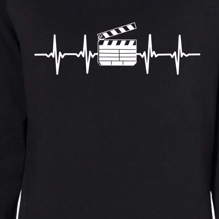 Clapperboard Heartbeat Funny Ekg Filmmaker Film Lover Gift Womens California Wash Sweatshirt