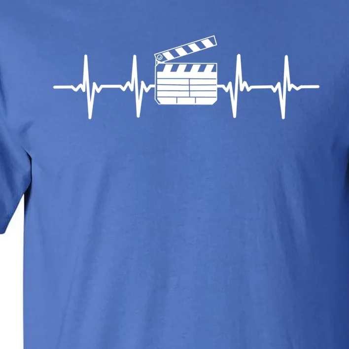 Clapperboard Heartbeat Funny Ekg Filmmaker Film Lover Gift Tall T-Shirt