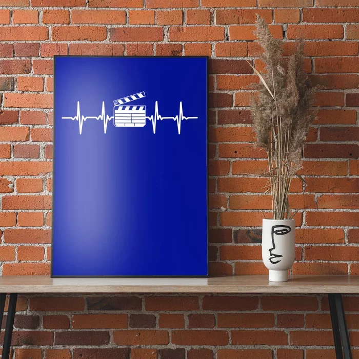 Clapperboard Heartbeat Funny Ekg Filmmaker Film Lover Gift Poster