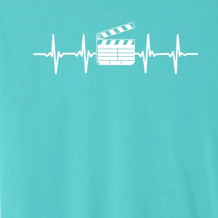 Clapperboard Heartbeat Funny Ekg Filmmaker Film Lover Gift ChromaSoft Performance T-Shirt