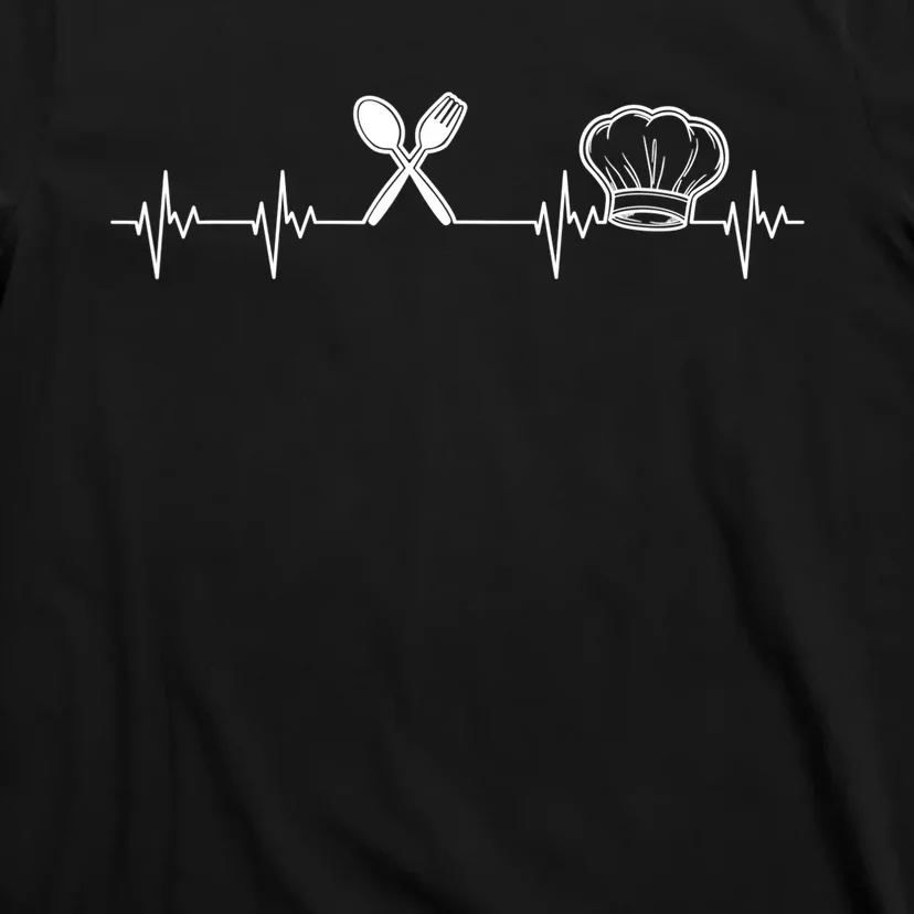 Chef Heartbeat Funny Culinary Chef Gift Cooking Lover TShirt T-Shirt