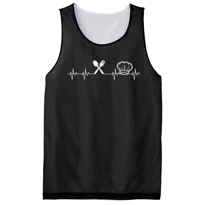 Chef Heartbeat Funny Culinary Chef Gift Cooking Lover TShirt Mesh Reversible Basketball Jersey Tank