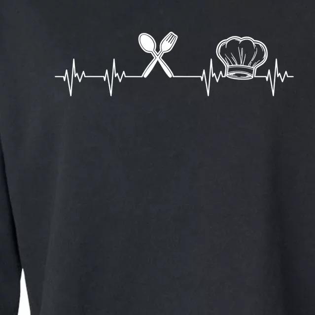 Chef Heartbeat Funny Culinary Chef Gift Cooking Lover TShirt Cropped Pullover Crew