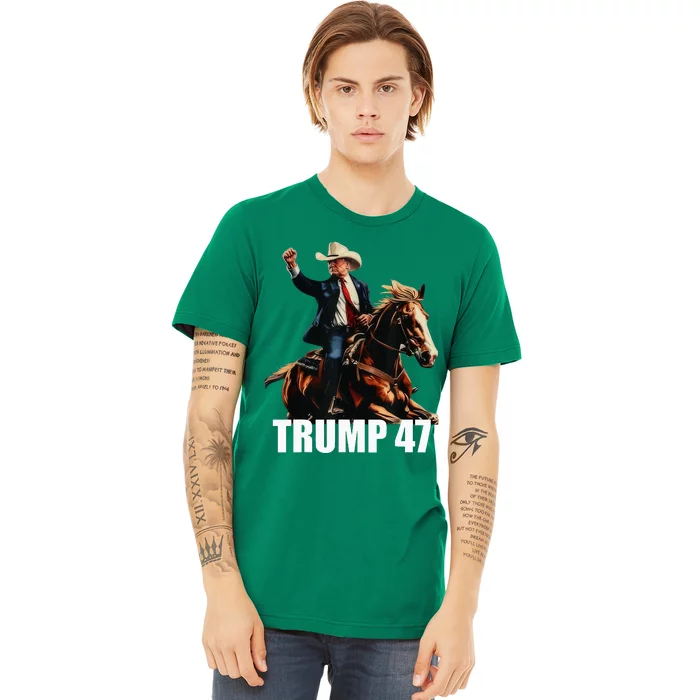 Cow Hat For Trump 2024 Horses Cow Women Trump 4 47 Premium T-Shirt