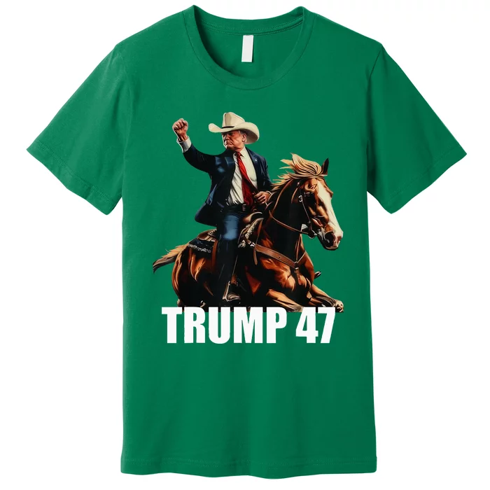 Cow Hat For Trump 2024 Horses Cow Women Trump 4 47 Premium T-Shirt