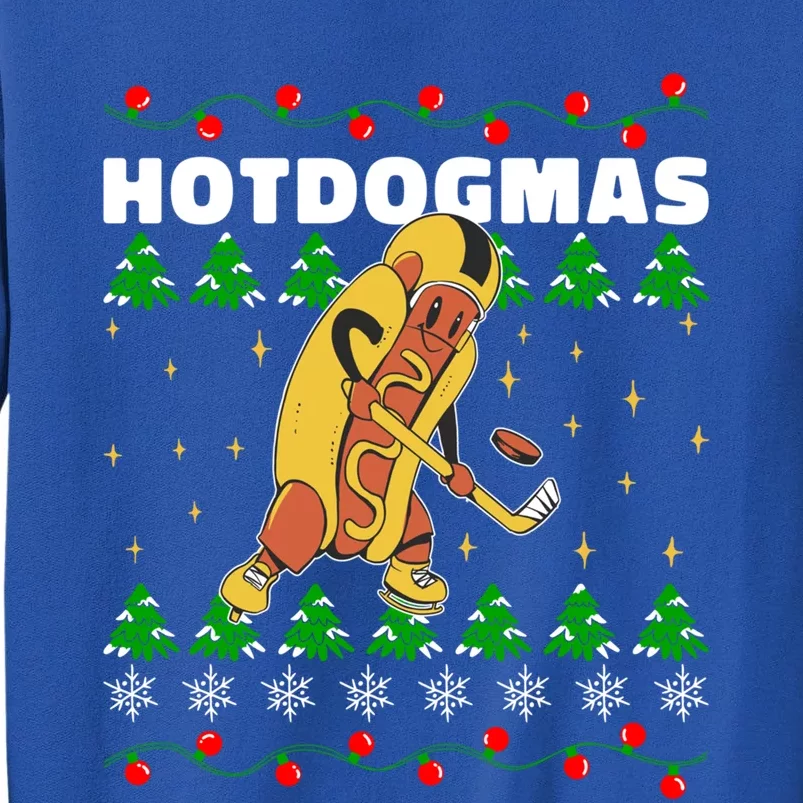 Christmas Hotdog Funky Food Playing Icehockey Funny Xmas Great Gift Sweatshirt