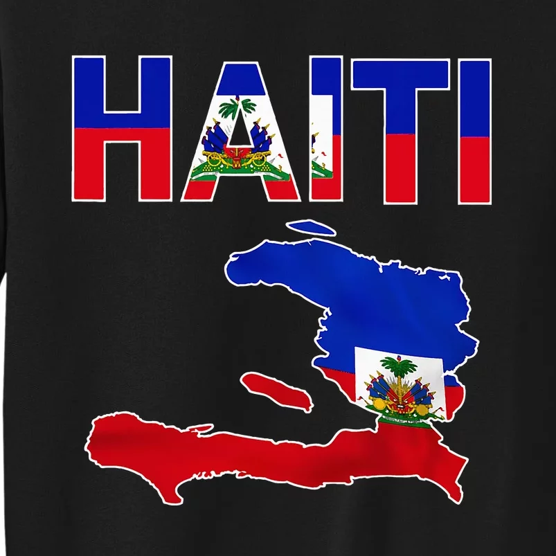 Cool Haiti Flag Map Haitian Pride Sweatshirt