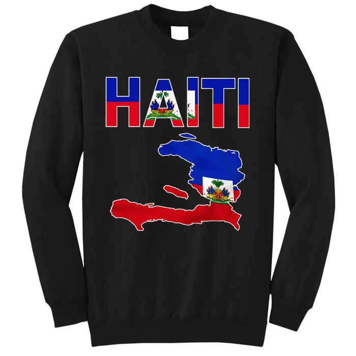 Cool Haiti Flag Map Haitian Pride Sweatshirt