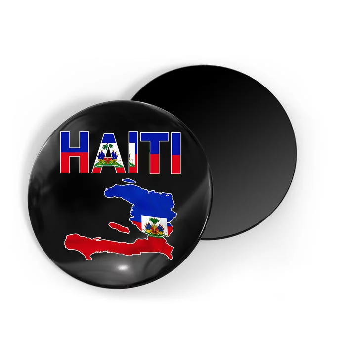 Cool Haiti Flag Map Haitian Pride Magnet