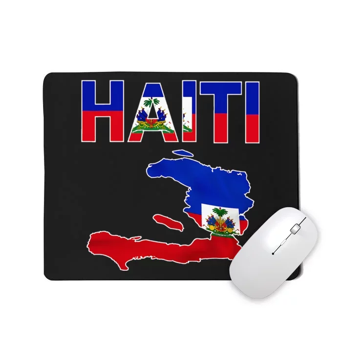 Cool Haiti Flag Map Haitian Pride Mousepad