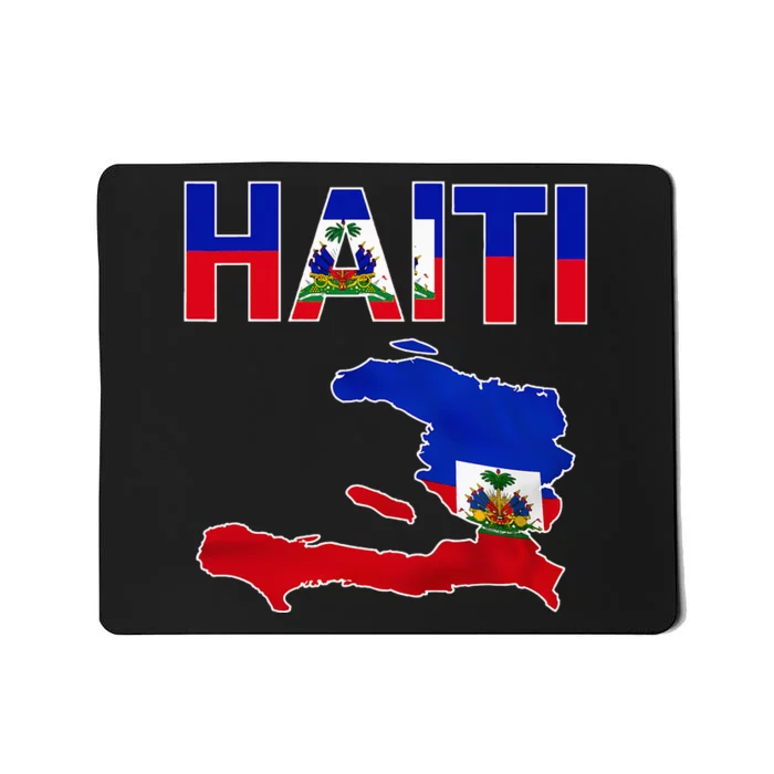 Cool Haiti Flag Map Haitian Pride Mousepad