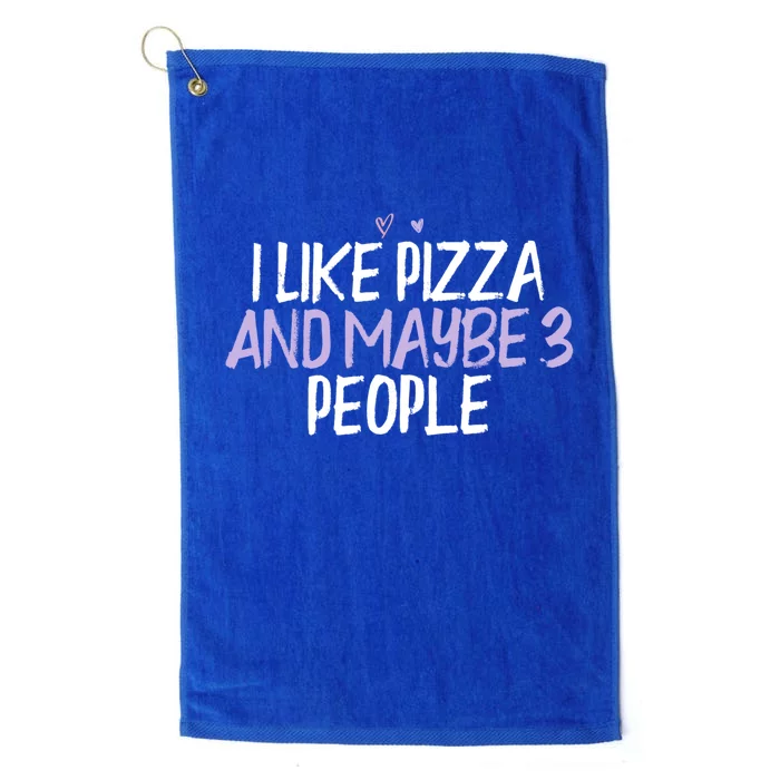 Colored Heart Funny I Like Pizza And Maybe 3 People Saying J Gift Platinum Collection Golf Towel