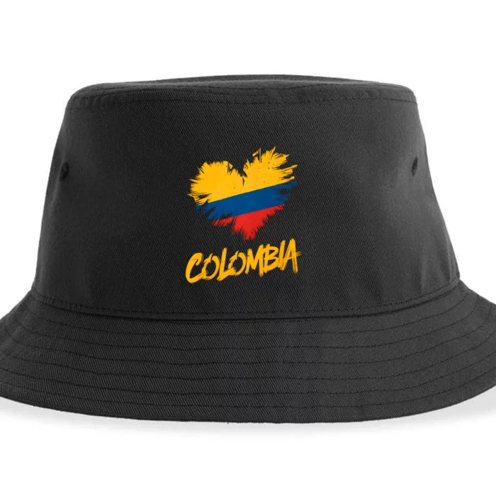 Colombia Heart Flag Sustainable Bucket Hat