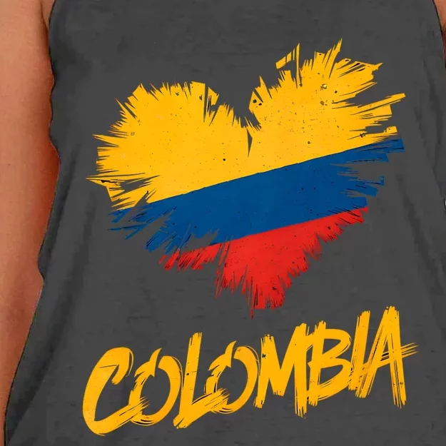 Colombia Heart Flag Women's Knotted Racerback Tank