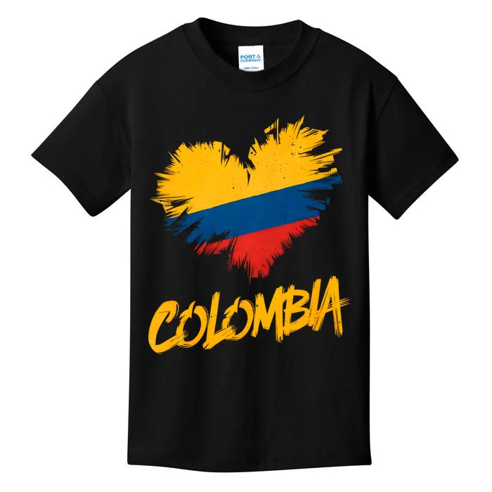 Colombia Heart Flag Kids T-Shirt