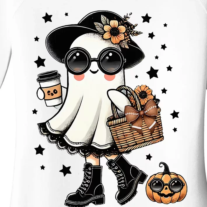 Cute Halloween For Women Halloween Ghost Coffee Women's Perfect Tri Tunic Long Sleeve Shirt