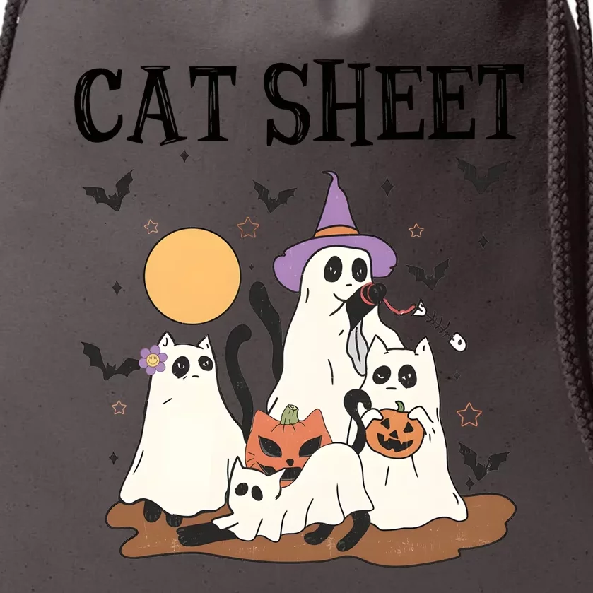 Cat Halloween Funny Ghost Cat Drawstring Bag