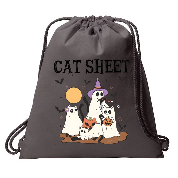 Cat Halloween Funny Ghost Cat Drawstring Bag