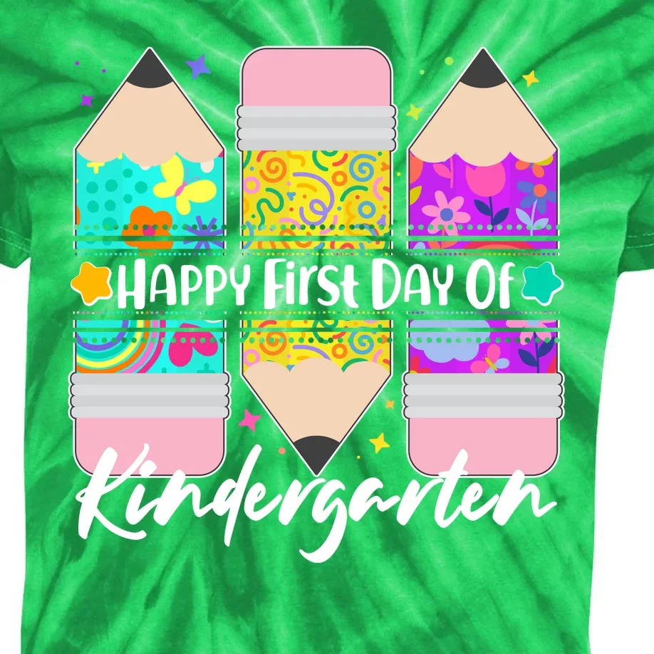 Cute Happy First Day Of Kindergarten Kids Tie-Dye T-Shirt