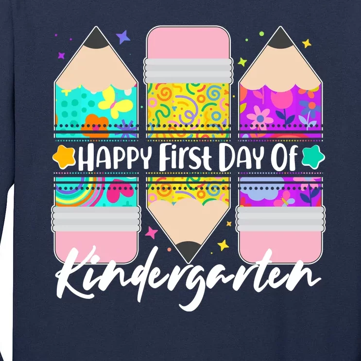 Cute Happy First Day Of Kindergarten Tall Long Sleeve T-Shirt