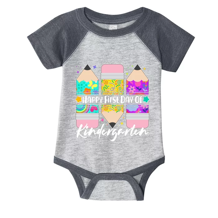 Cute Happy First Day Of Kindergarten Infant Baby Jersey Bodysuit