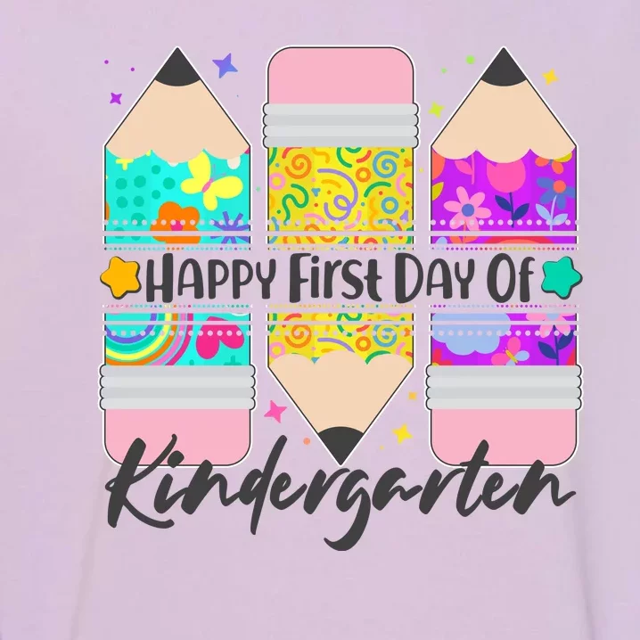 Cute Happy First Day Of Kindergarten Garment-Dyed Sweatshirt