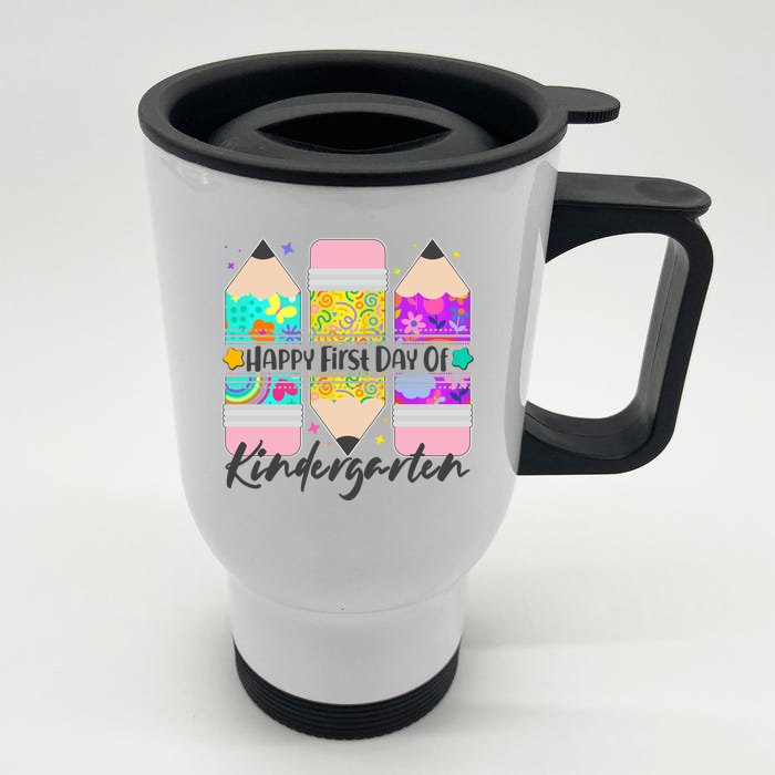 Cute Happy First Day Of Kindergarten Front & Back Stainless Steel Travel Mug