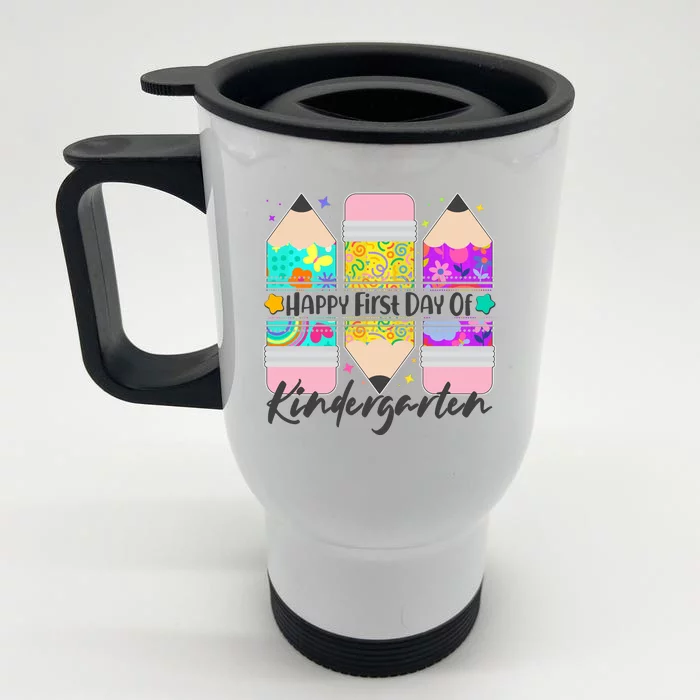 Cute Happy First Day Of Kindergarten Front & Back Stainless Steel Travel Mug