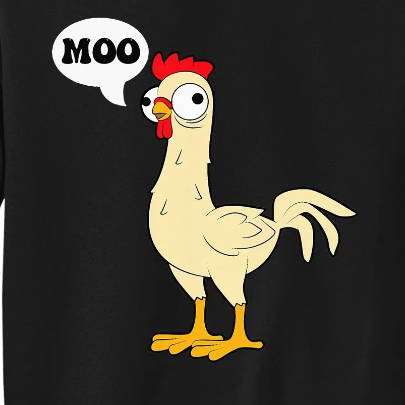 Chicken Hen Fowl Cow Funny Joke Dad Joke Tall Sweatshirt