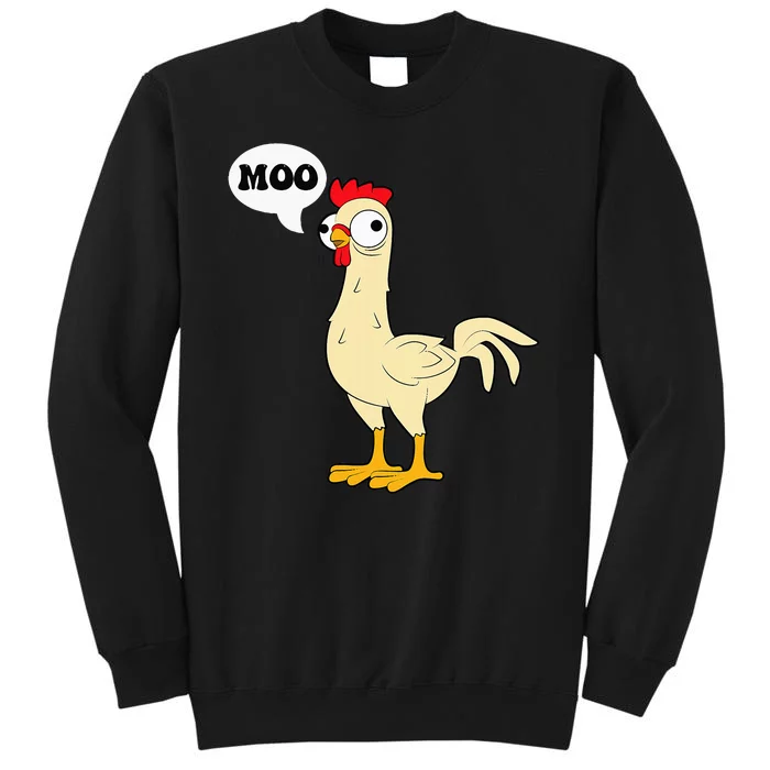 Chicken Hen Fowl Cow Funny Joke Dad Joke Tall Sweatshirt