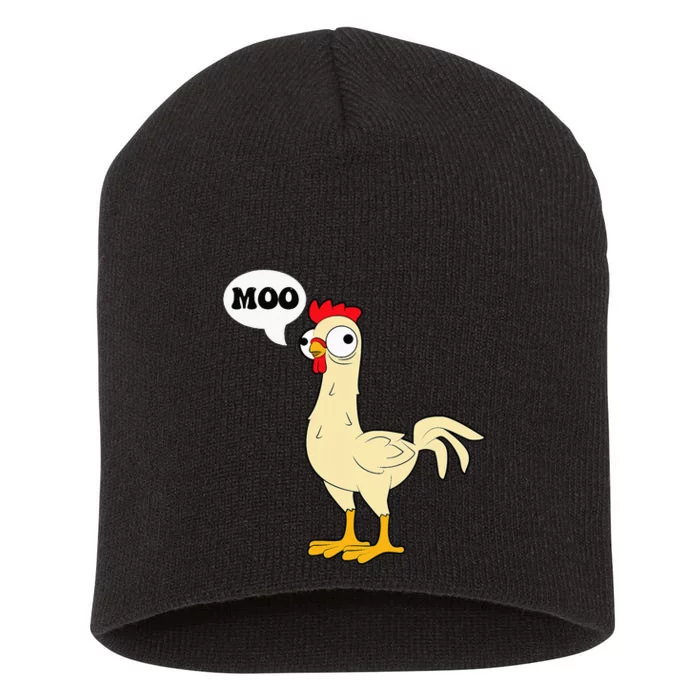 Chicken Hen Fowl Cow Funny Joke Dad Joke Short Acrylic Beanie