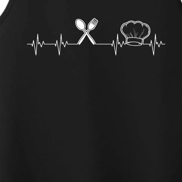 Chef Heartbeat Funny Culinary Chef Gift Cooking Lover Performance Tank