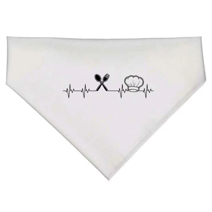 Chef Heartbeat Funny Culinary Chef Gift Cooking Lover USA-Made Doggie Bandana