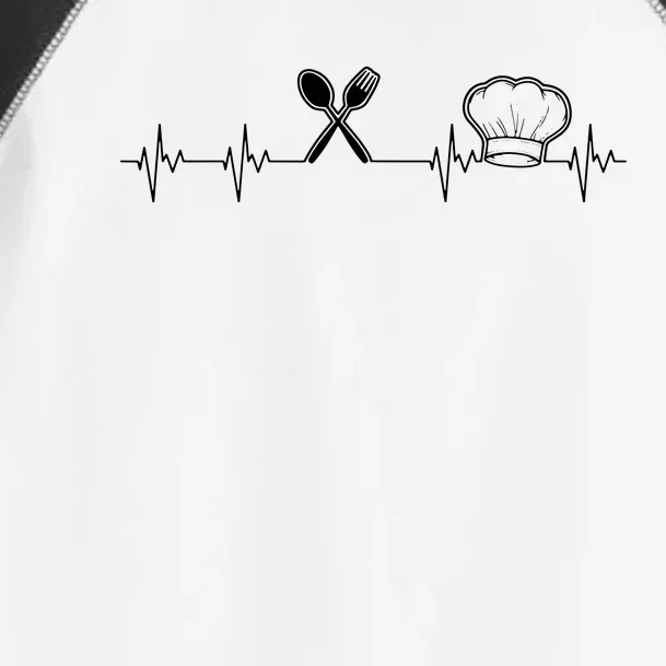 Chef Heartbeat Funny Culinary Chef Gift Cooking Lover Toddler Fine Jersey T-Shirt