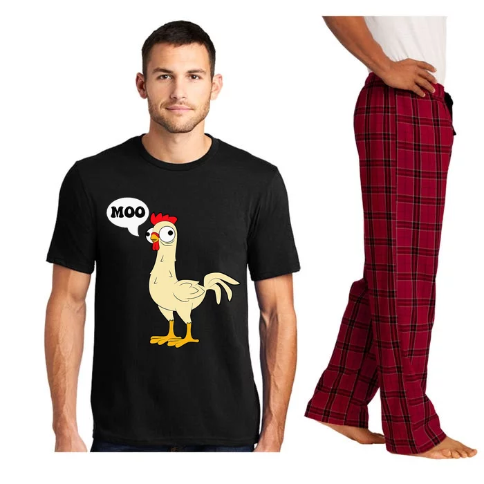 Chicken Hen Fowl Cow Funny Joke Dad Joke Pajama Set