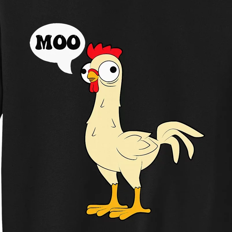 Chicken Hen Fowl Cow Funny Joke Dad Joke Tall Sweatshirt