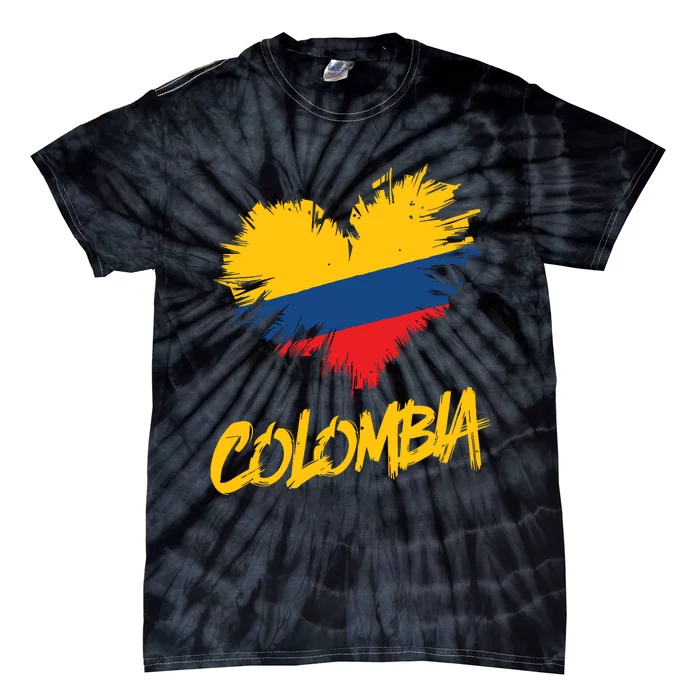 Colombia Heart Flag Tie-Dye T-Shirt