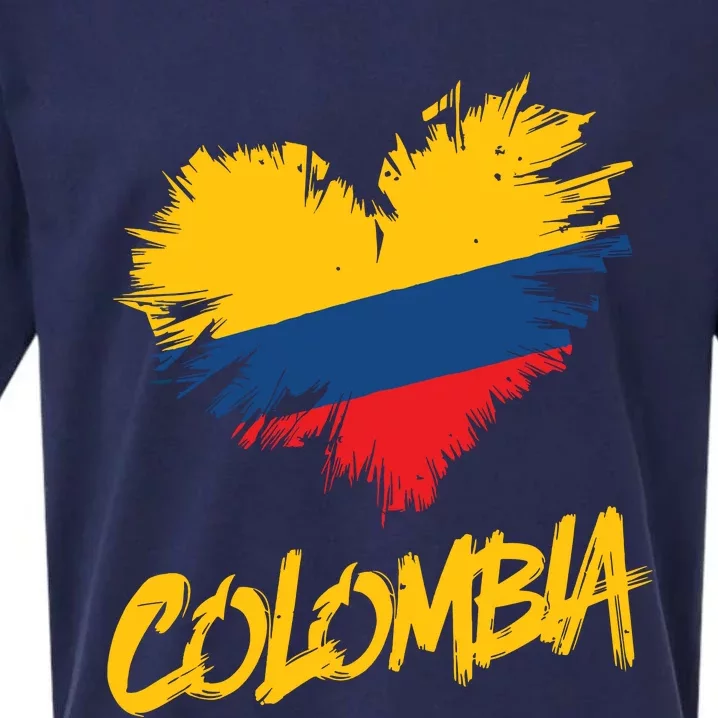 Colombia Heart Flag Sueded Cloud Jersey T-Shirt