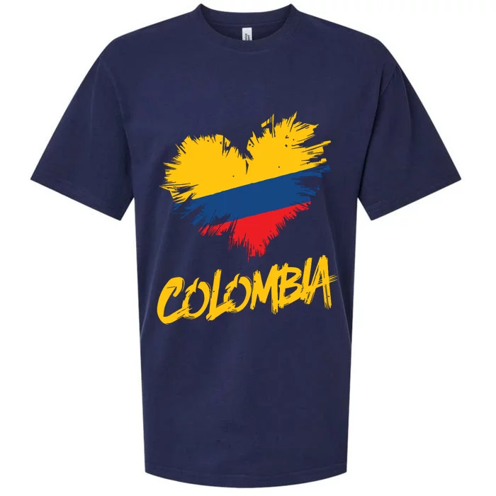 Colombia Heart Flag Sueded Cloud Jersey T-Shirt