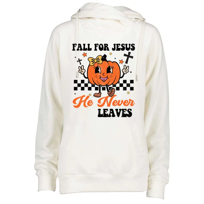 Christian Halloween Fall For Jesus Never Leaves Girl Womens Funnel Neck Pullover Hood