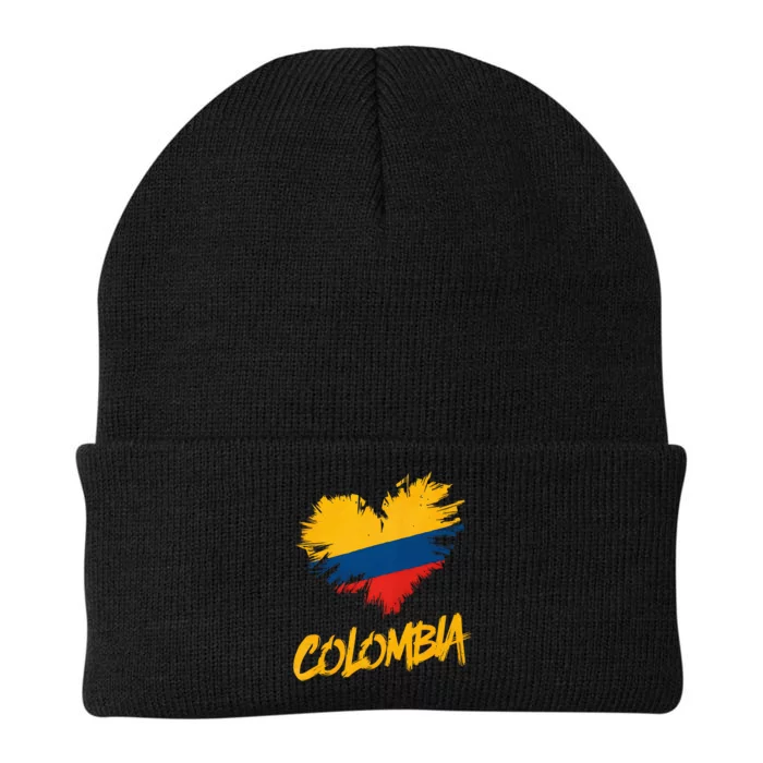 Colombia Heart Flag Knit Cap Winter Beanie