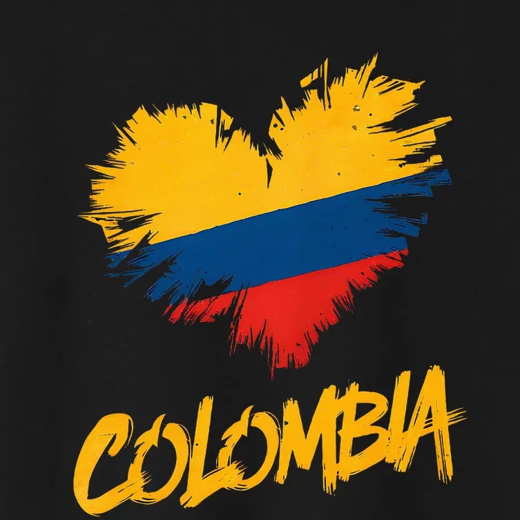 Colombia Heart Flag Women's Crop Top Tee