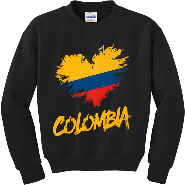 Colombia Heart Flag Kids Sweatshirt