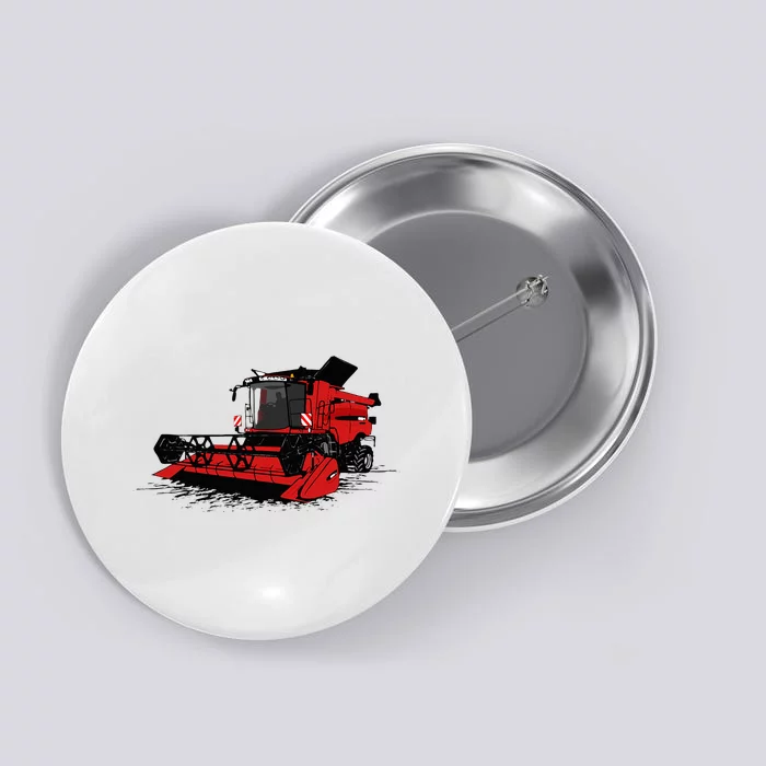 Combine Harvester Farmers Agriculture Button