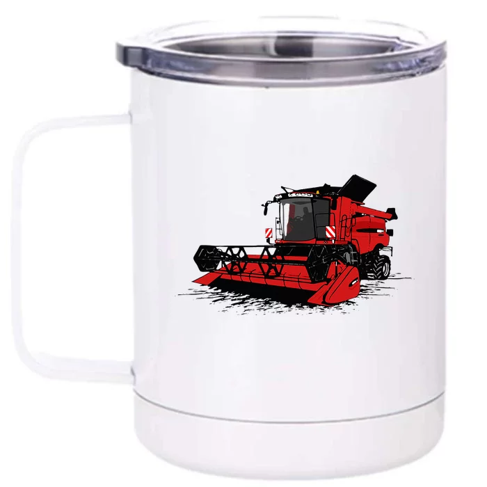 Combine Harvester Farmers Agriculture Front & Back 12oz Stainless Steel Tumbler Cup