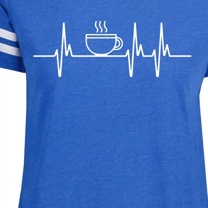 Coffee Heartbeat Funny Coffee Lover Caffeine Joke Enza Ladies Jersey Football T-Shirt